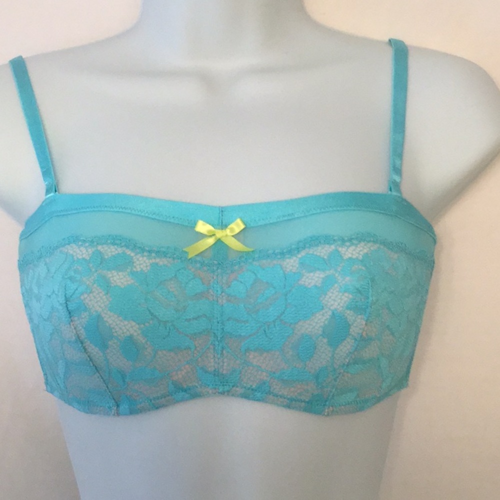 Betsey Johnson Starlet Lace & Mesh BRA Turquoise
